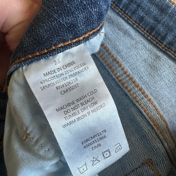 Sam Edelman Blue Ankle Cropped Jeans Frayed Hem - Picture 6 of 6